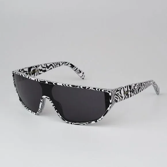 NEW Celine CL40195I 04A Shiny Zebra Smoke Shield Mask Unisex Sunglasses CL 40195
